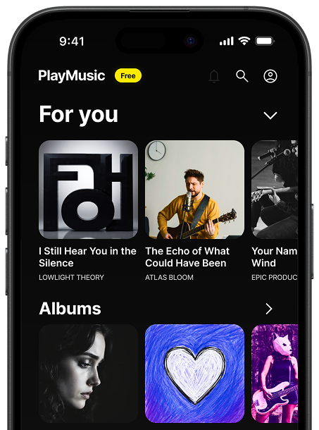 PlayMusic App Interface, iPhone Bezel by SketchBranch
